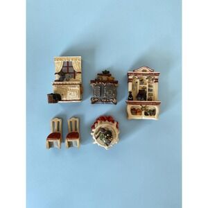 Vintage Avon Victorian Memories Country Kitchen - Dollhouse Furniture - 6 Pc Set